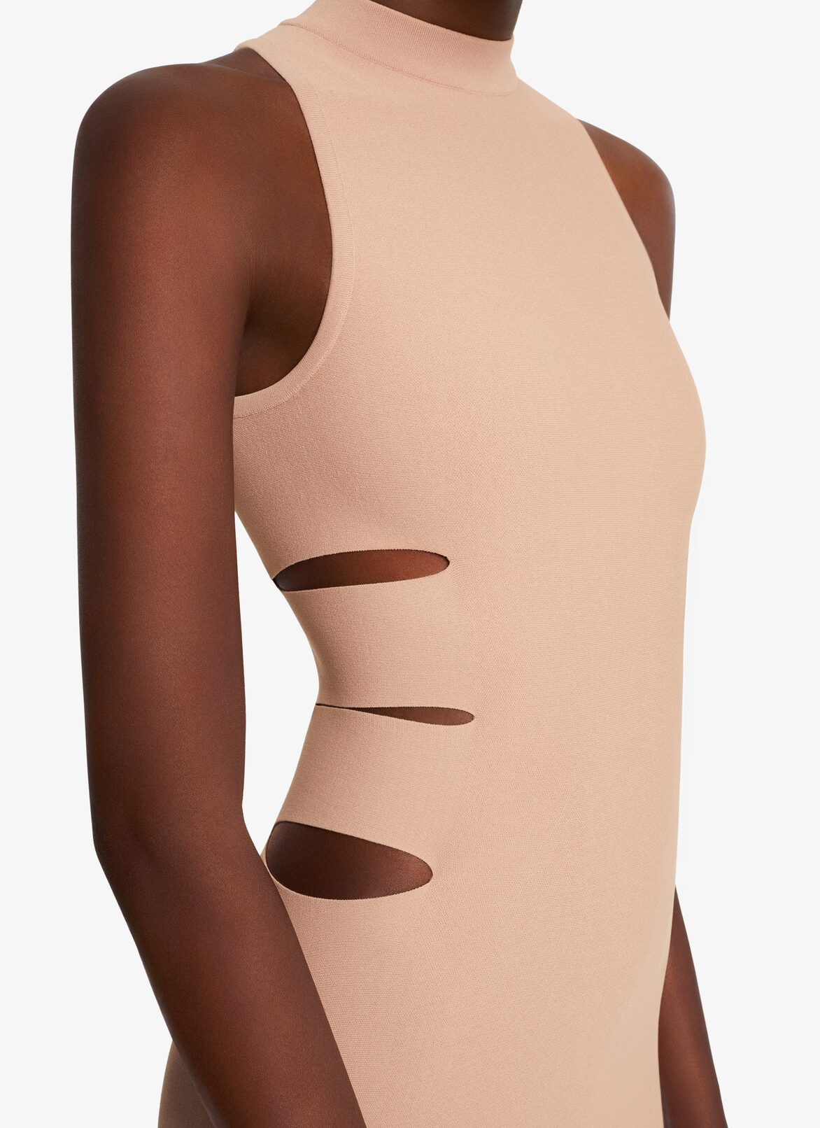 SLEEVELESS KNIT TUBE DRESS ALAÏA ROSEWOOD SLEEVELESS KNIT TUBE DRESS